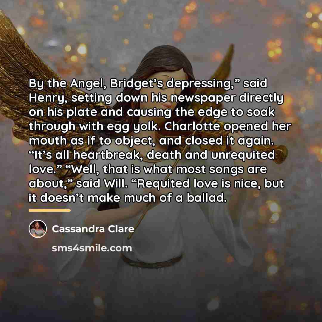 “By the Angel, Bridget’s depressing,” said Henry, setting down his…” quote by Cassandra Clare