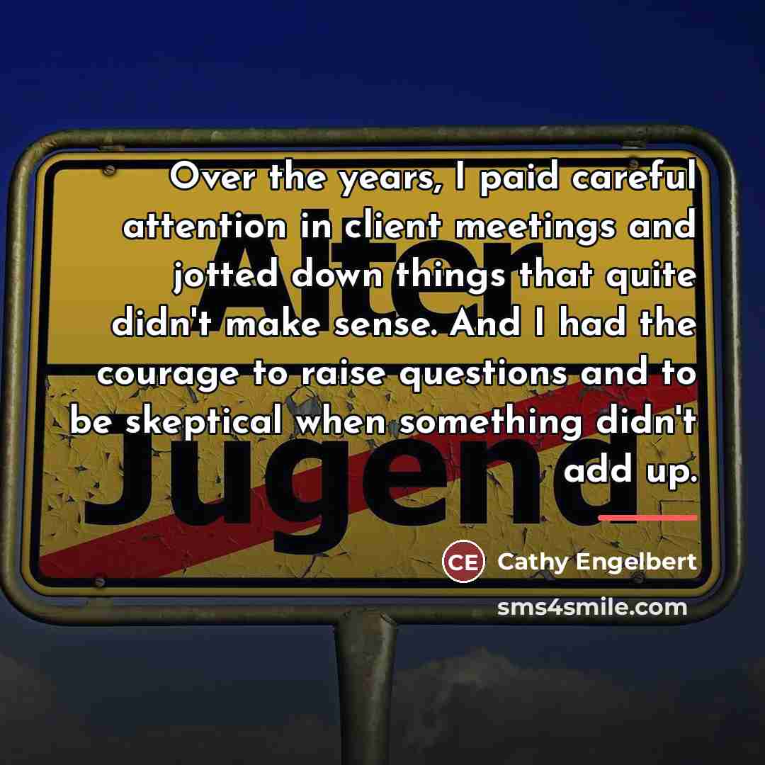 “Over the years, I paid careful attention in client meetings…” quote by Cathy Engelbert
