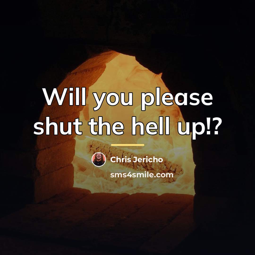 “Will you please shut the hell up!?…” quote by Chris Jericho