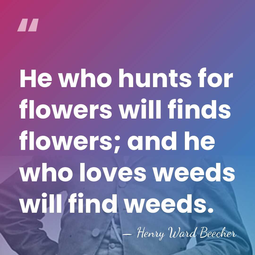 He who hunts for flowers will finds flowers; and he who loves&hellip; - Henry Ward Beecher