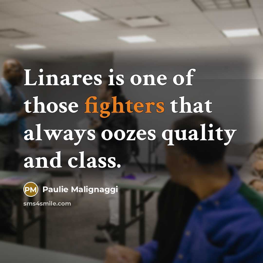 “Linares is one of those fighters that always oozes quality…” quote by Paulie Malignaggi