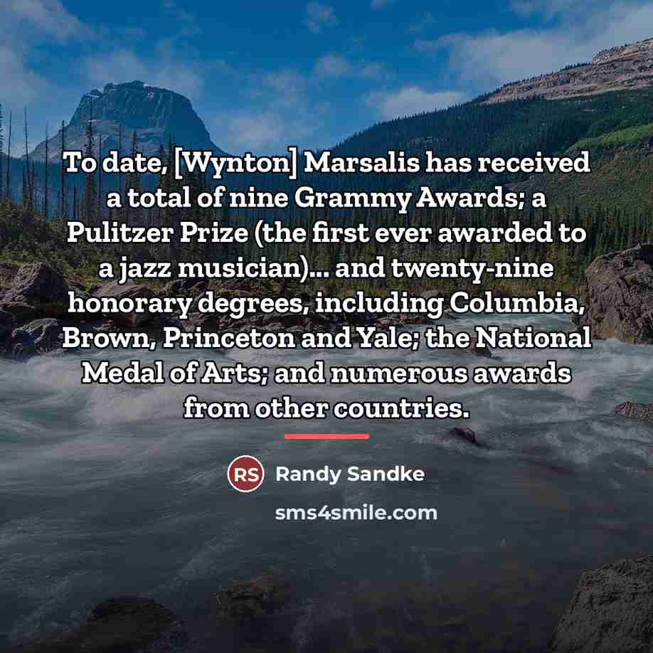 “To date, [Wynton] Marsalis has received a total of nine…” quote by Randy Sandke