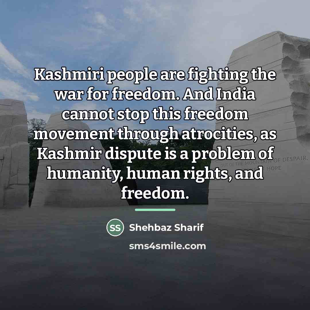 “Kashmiri people are fighting the war for freedom. And India…” quote by Shehbaz Sharif