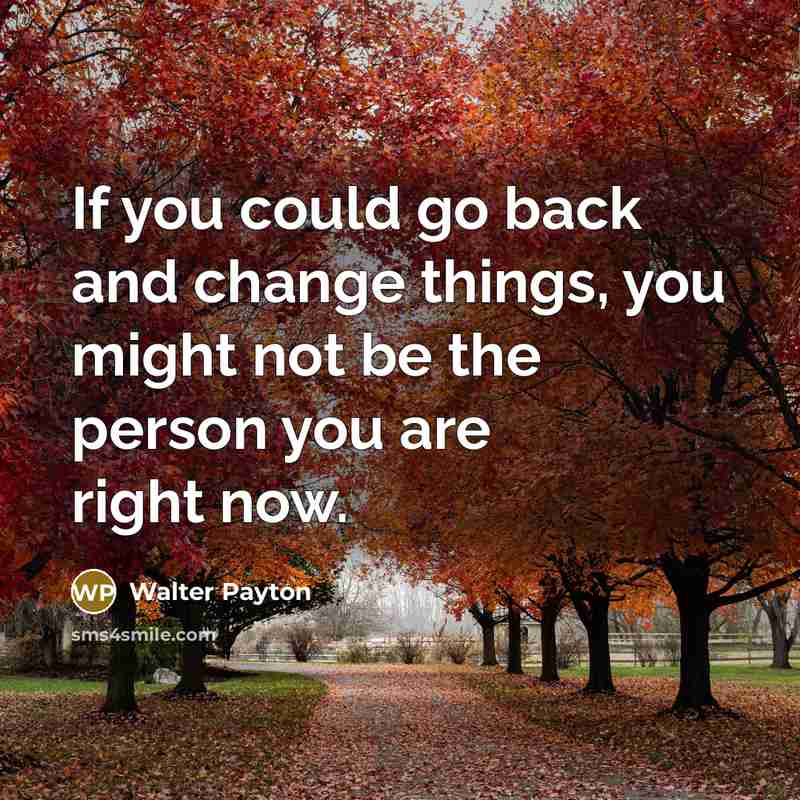 “If you could go back and change things, you might…” quote by Walter Payton