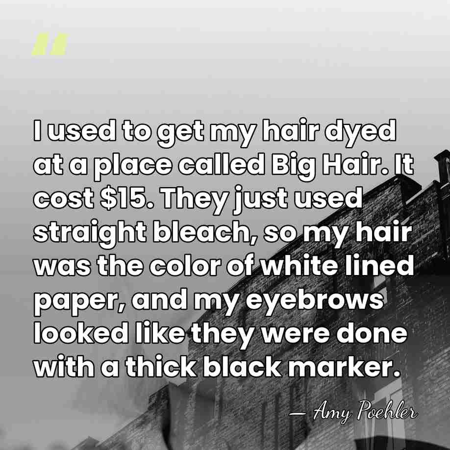 I used to get my hair dyed at a place called Big&hellip; - Amy Poehler