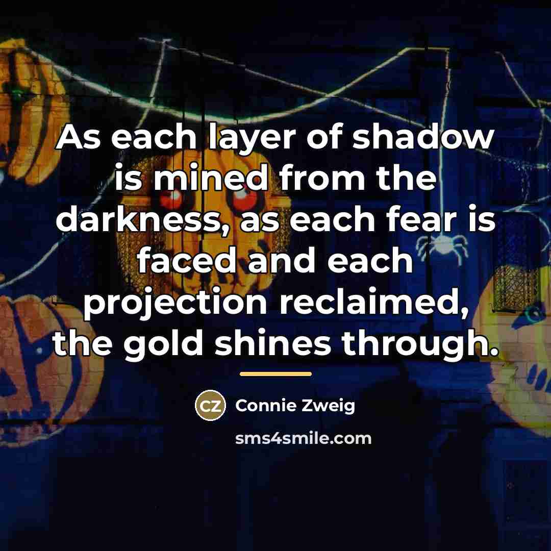 “As each layer of shadow is mined from the darkness,…” quote by Connie Zweig