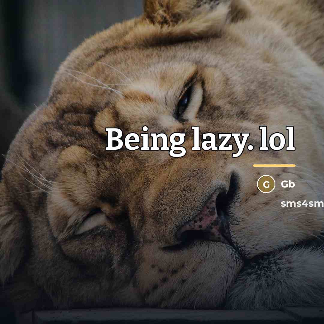 “Being lazy. lol…” quote by GB