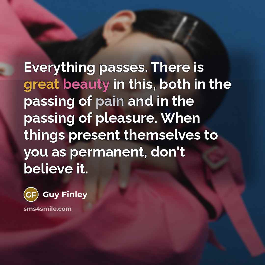 “Everything passes. There is great beauty in this, both in…” quote by Guy Finley