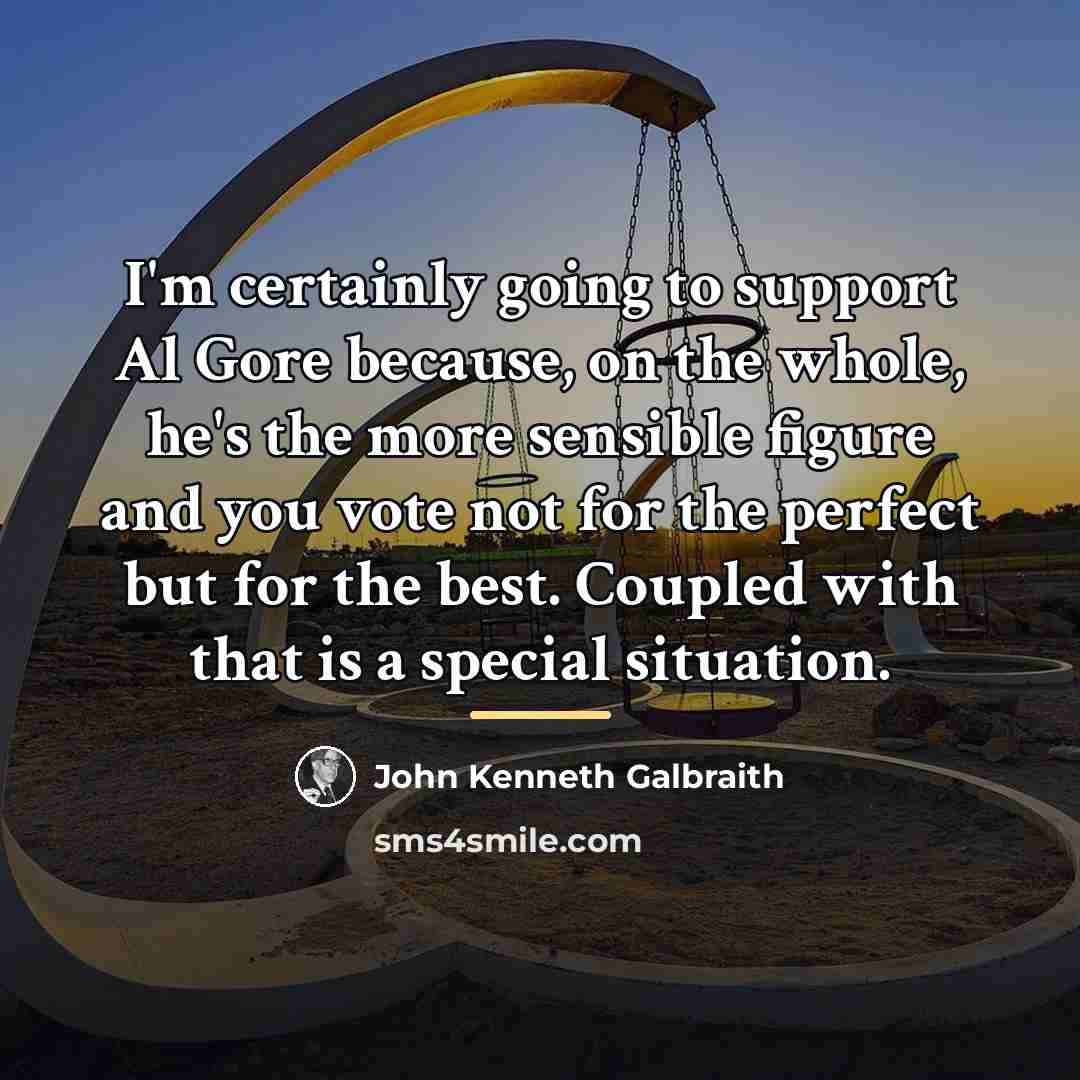 “I'm certainly going to support Al Gore because, on the…” quote by John Kenneth Galbraith