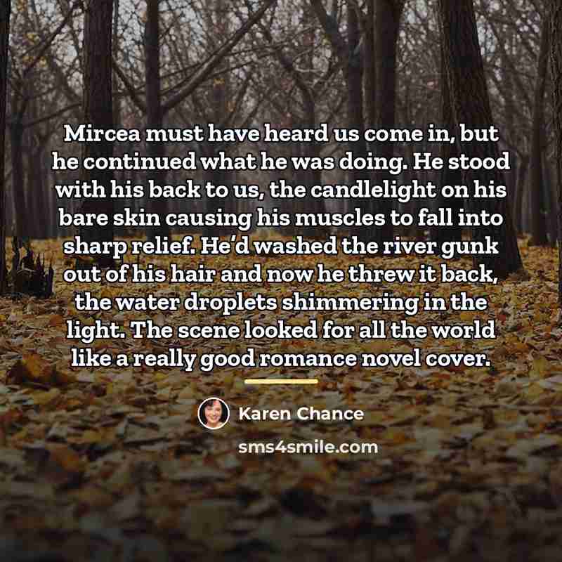 “Mircea must have heard us come in, but he continued…” quote by Karen Chance