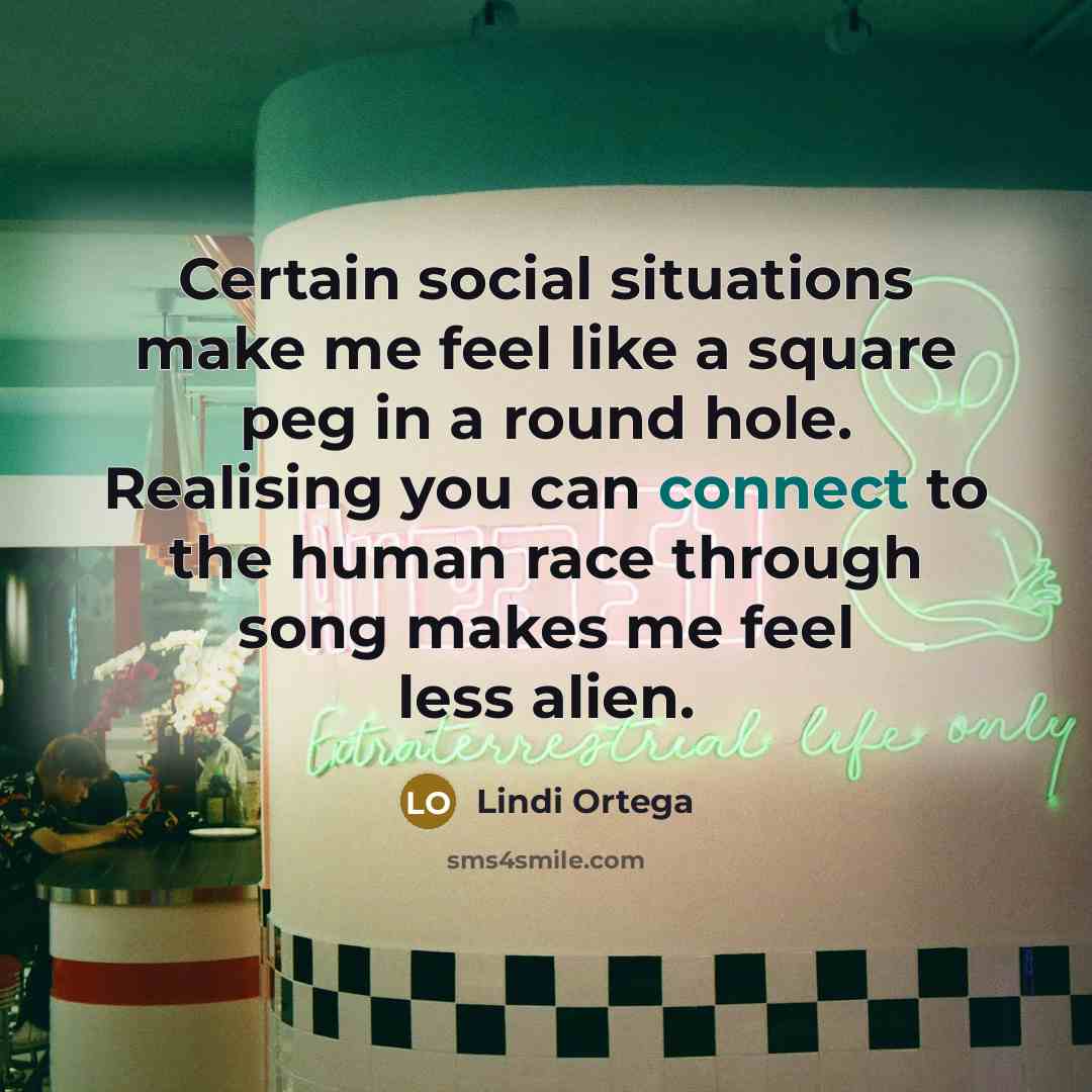 “Certain social situations make me feel like a square peg…” quote by Lindi Ortega