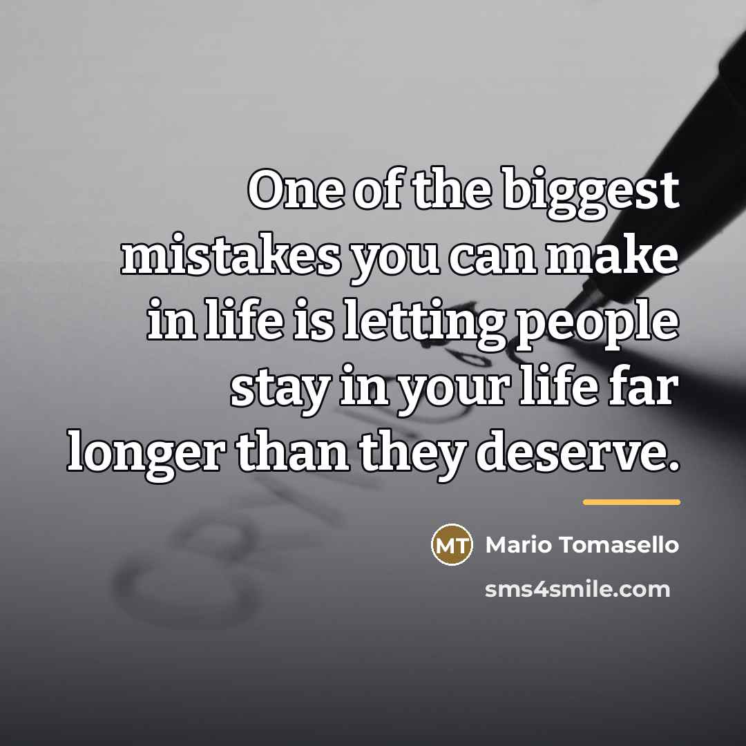 “One of the biggest mistakes you can make in life…” quote by Mario Tomasello
