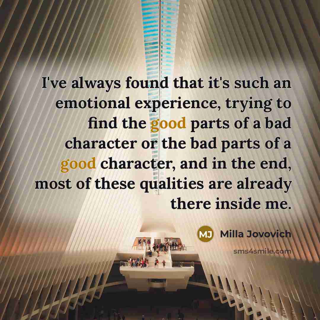 “I've always found that it's such an emotional experience, trying…” quote by Milla Jovovich