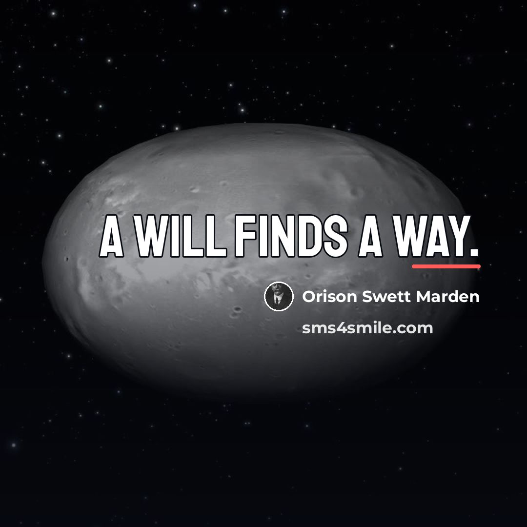 “A will finds a way.…” quote by Orison Swett Marden