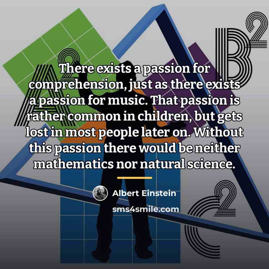 “There exists a passion for comprehension, just as there exists…” quote by Albert Einstein