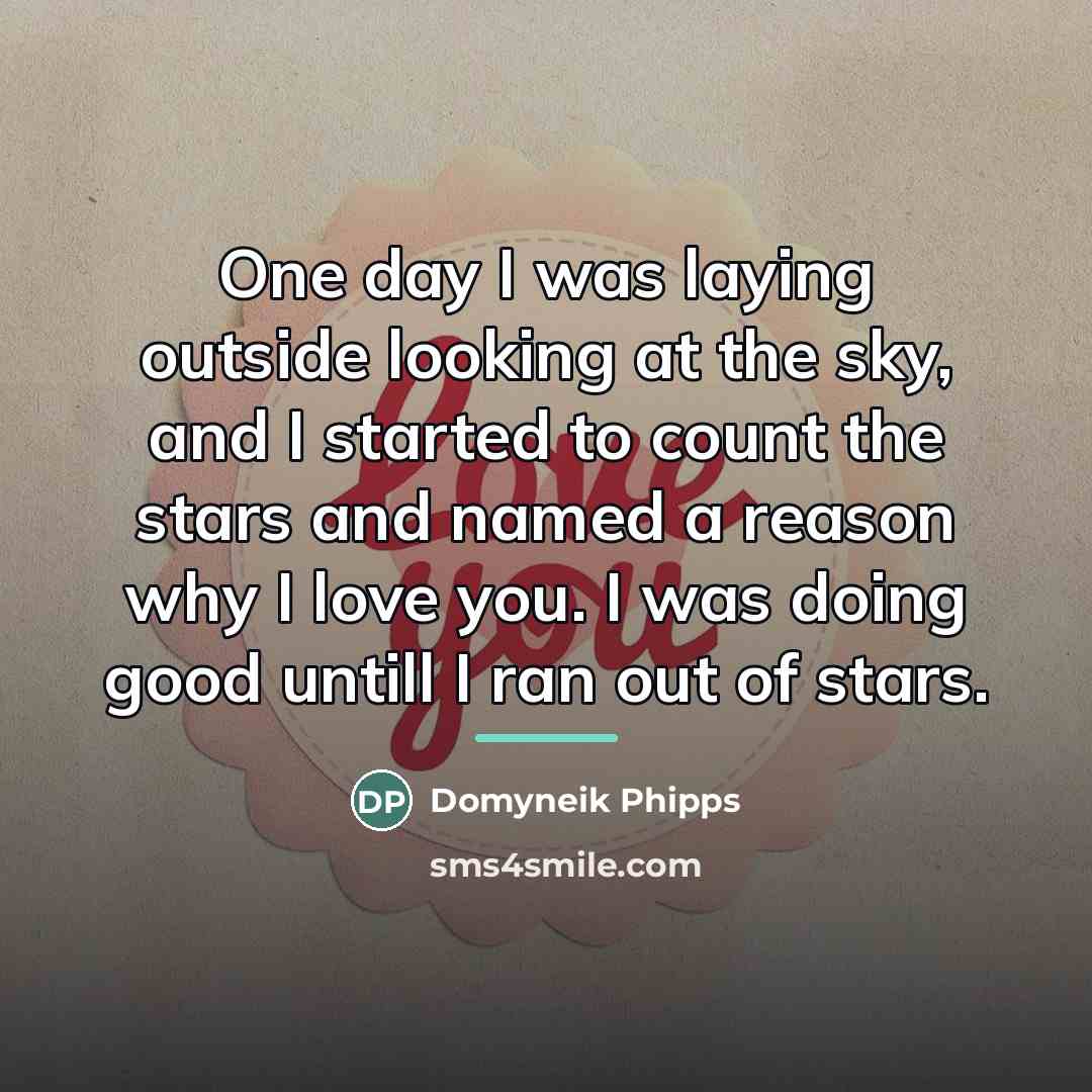 “One day I was laying outside looking at the sky,…” quote by Domyneik Phipps