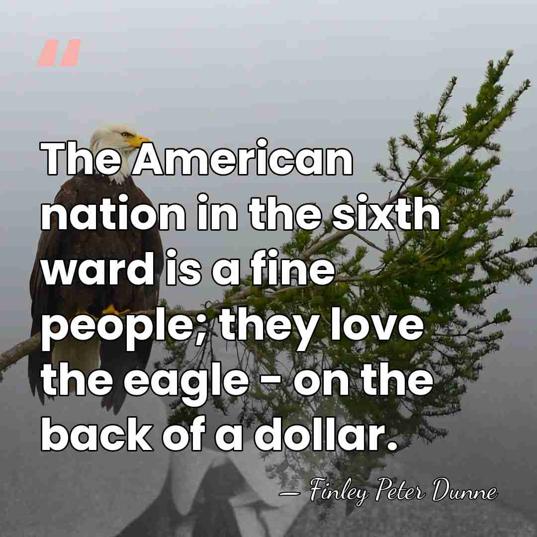 The American nation in the sixth ward is a fine people; they&hellip; - Finley Peter Dunne