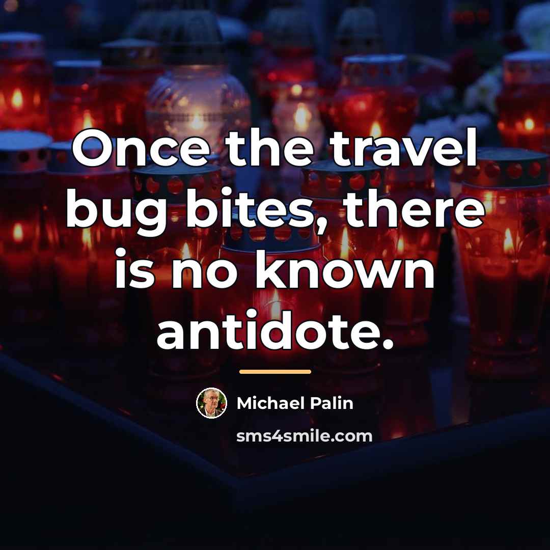 “Once the travel bug bites, there is no known antidote.…” quote by Michael Palin