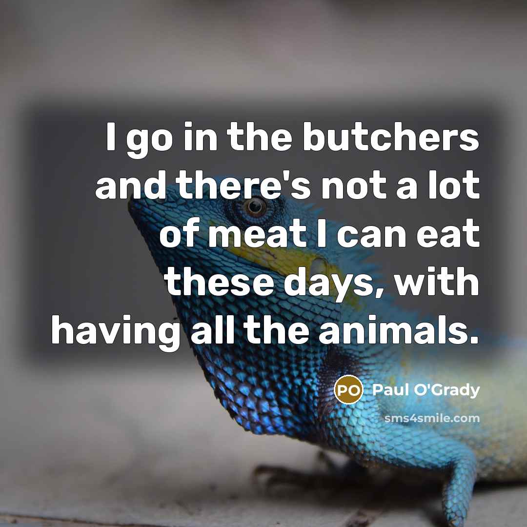 “I go in the butchers and there's not a lot…” quote by Paul O'Grady