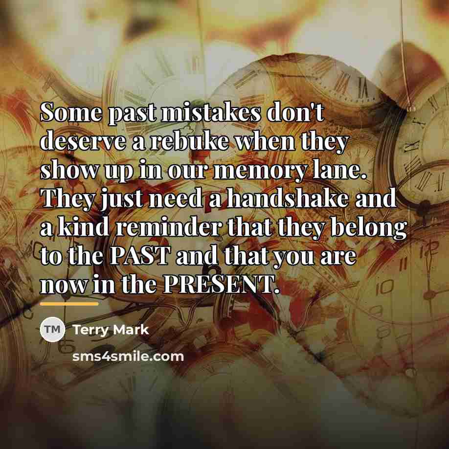 “Some past mistakes don't deserve a rebuke when they show…” quote by Terry Mark