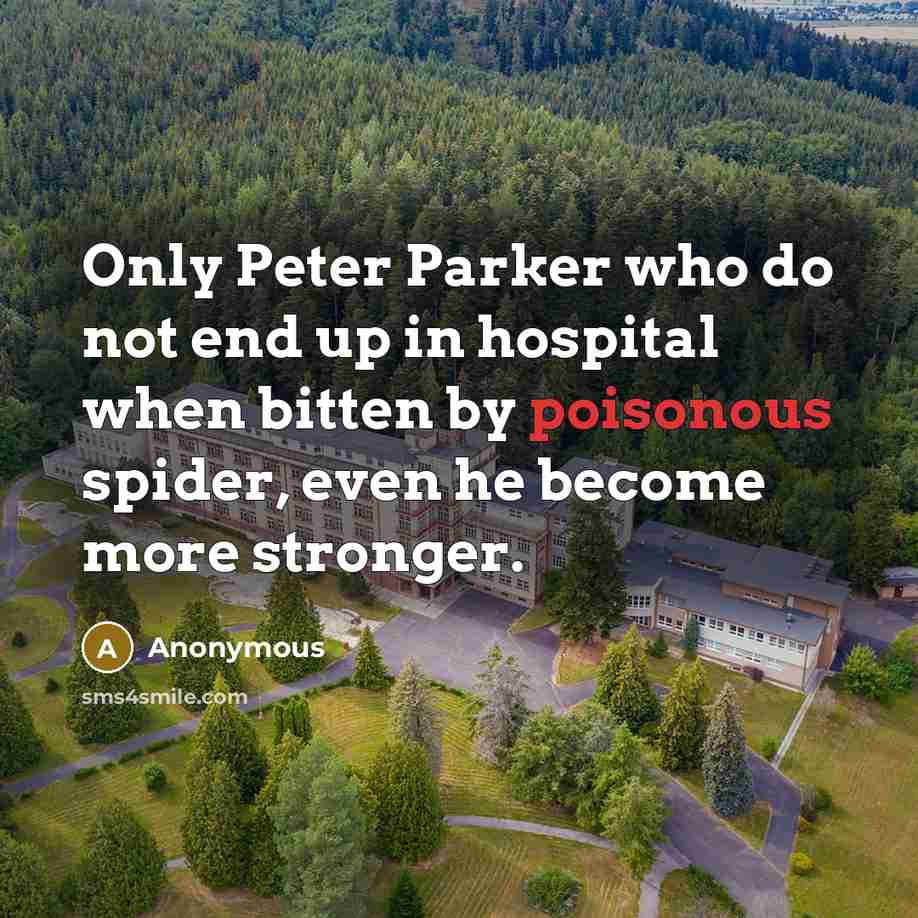 “Only Peter Parker who do not end up in hospital…” quote by Anonymous