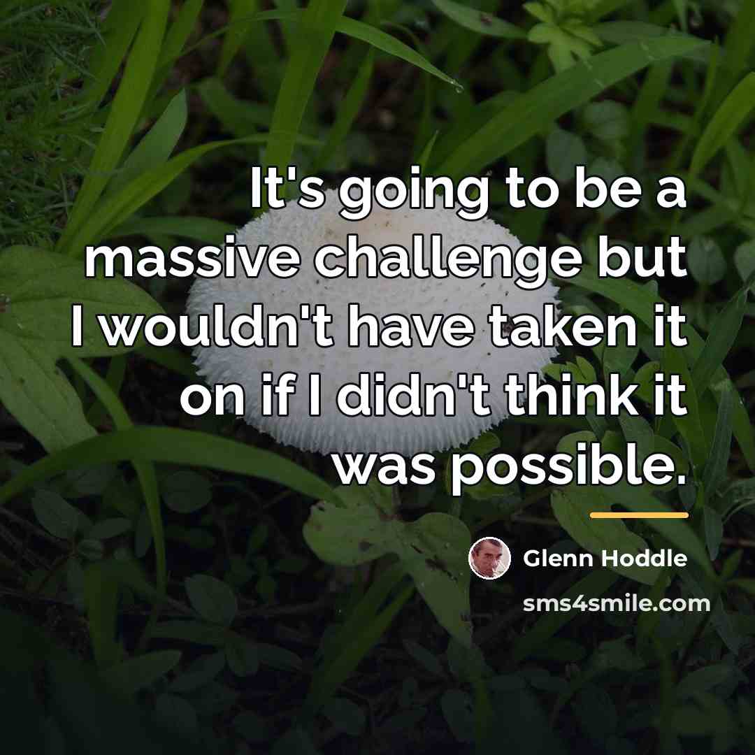 “It's going to be a massive challenge but I wouldn't…” quote by Glenn Hoddle