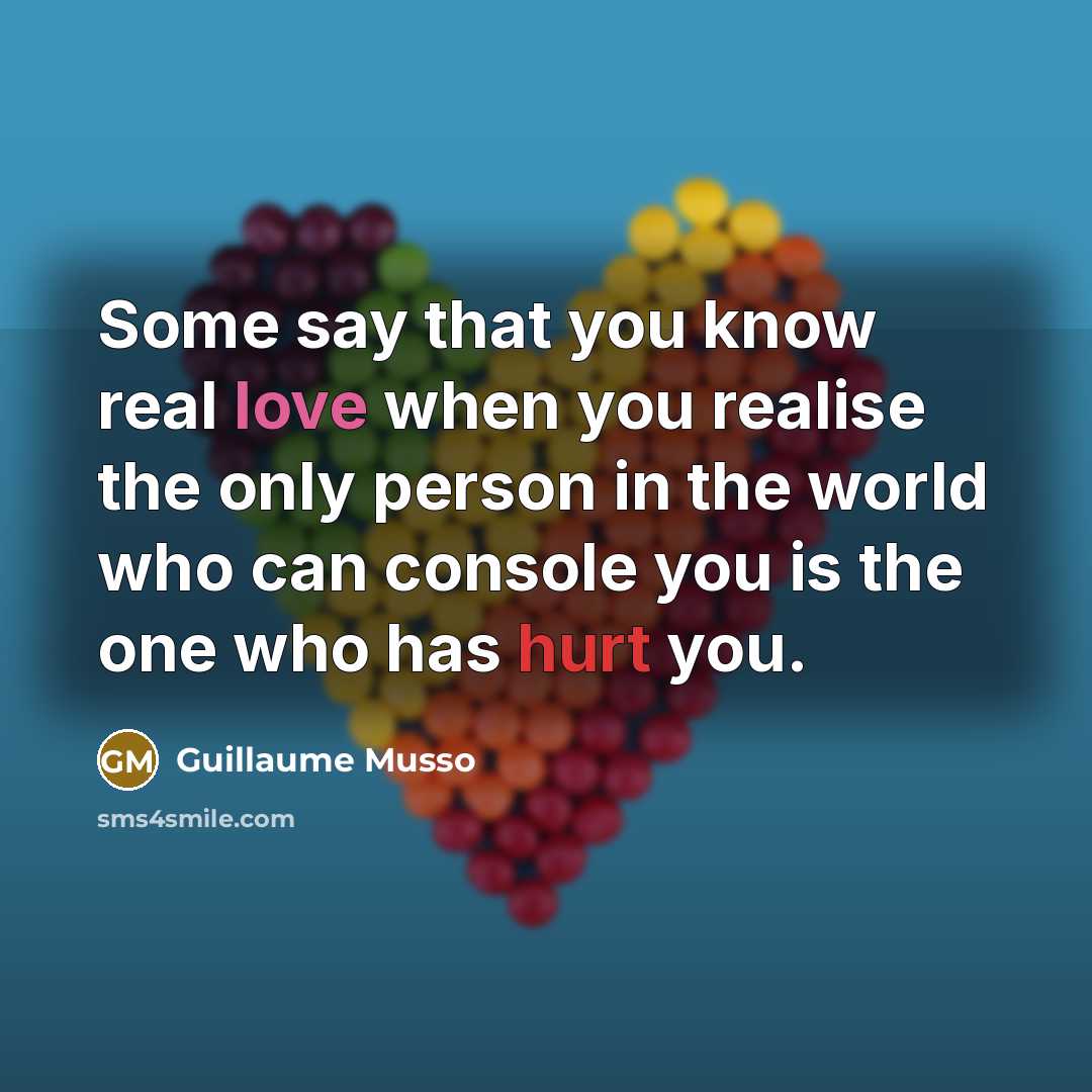 “Some say that you know real love when you realise…” quote by Guillaume Musso