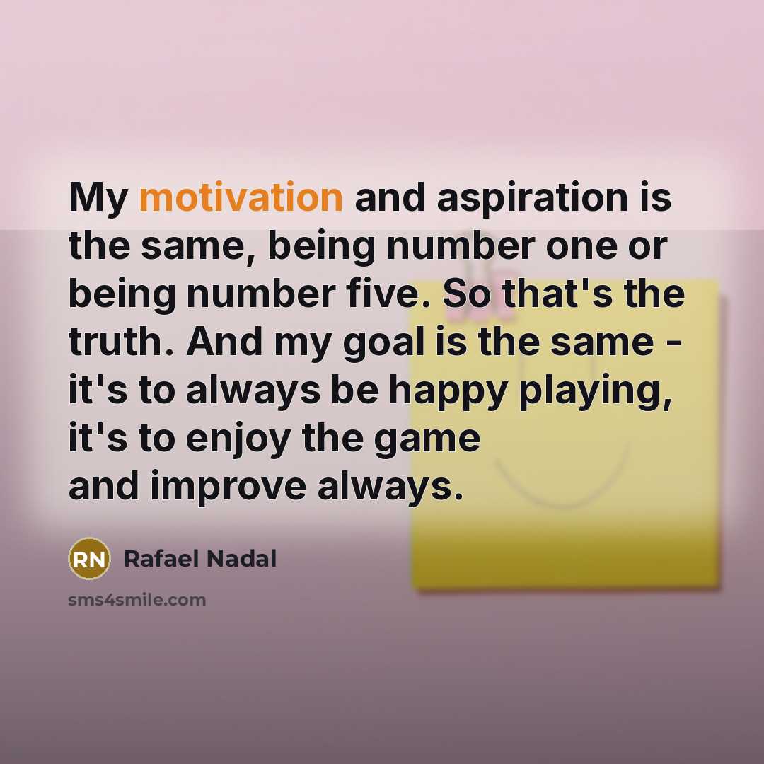 “My motivation and aspiration is the same, being number one…” quote by Rafael Nadal
