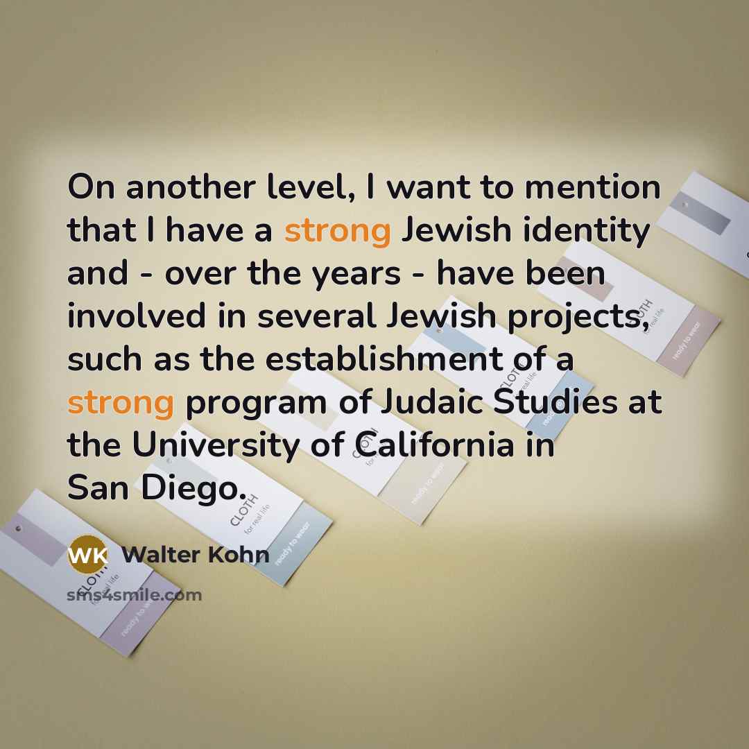 “On another level, I want to mention that I have…” quote by Walter Kohn