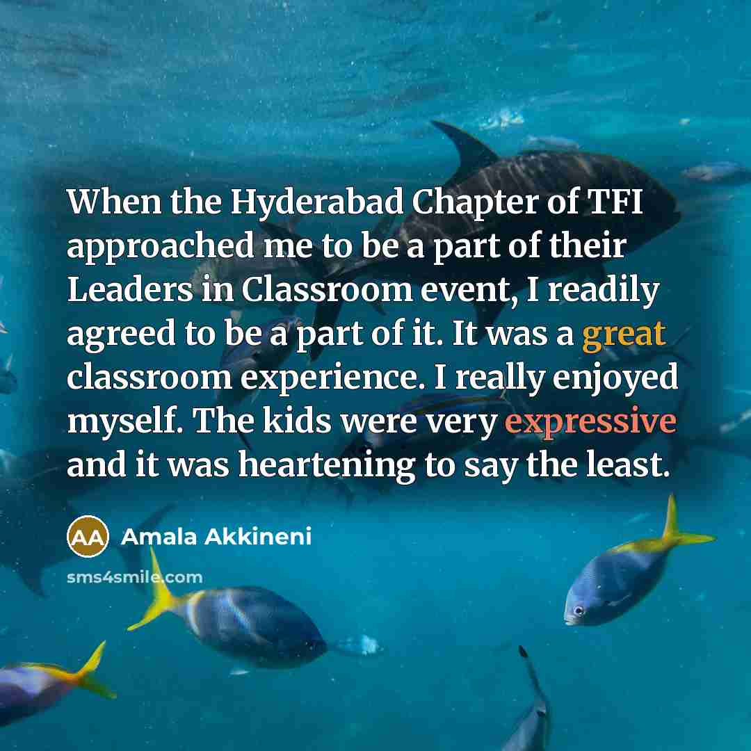 “When the Hyderabad Chapter of TFI approached me to be…” quote by Amala Akkineni