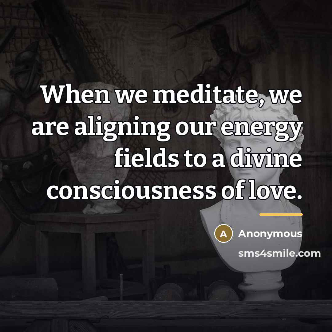 “When we meditate, we are aligning our energy fields to…” quote by Anonymous
