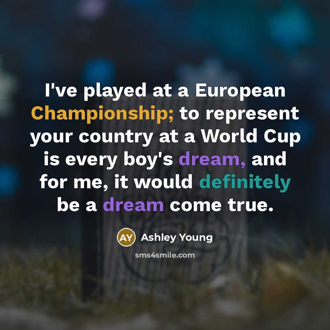 “I've played at a European Championship; to represent your country…” quote by Ashley Young