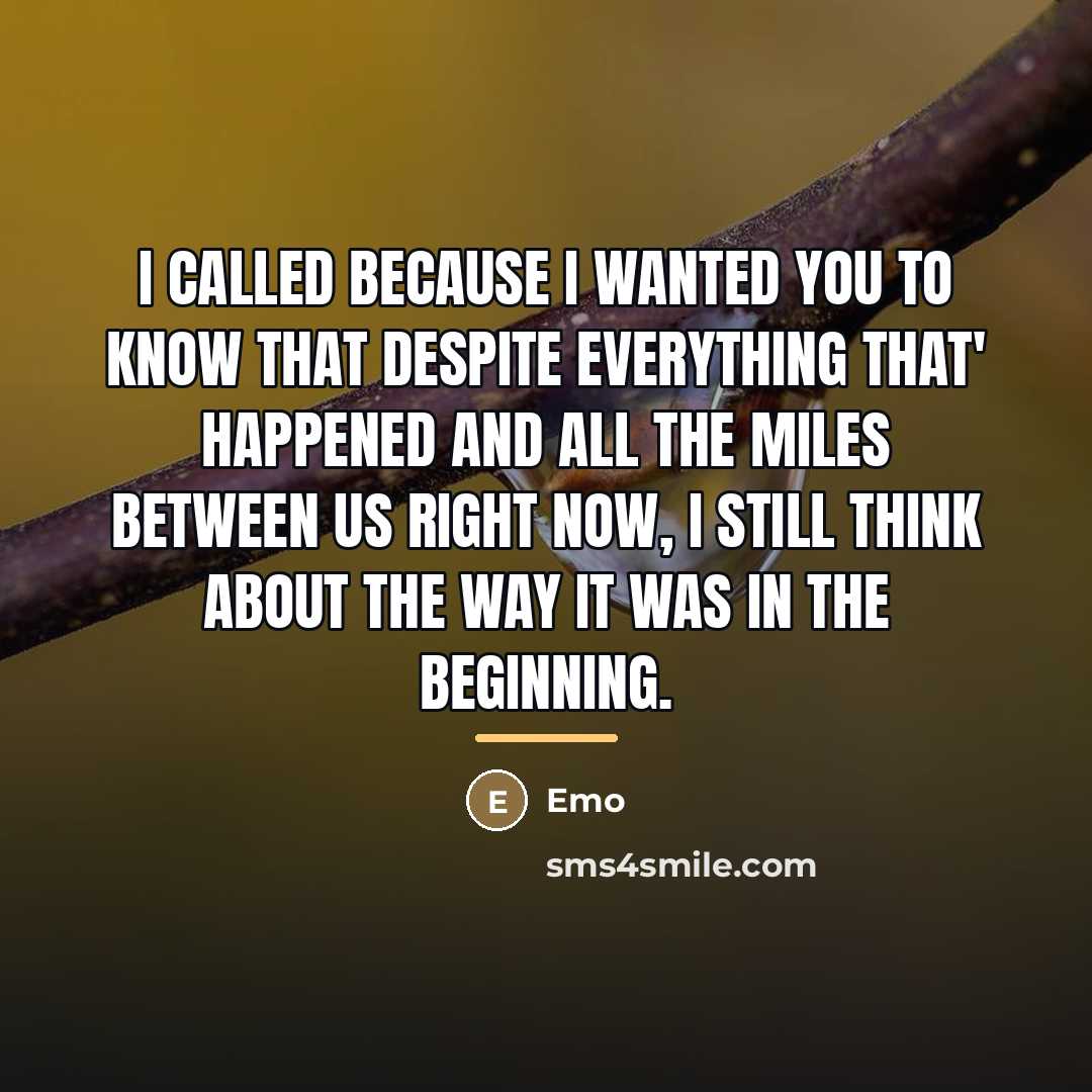 “I called because I wanted you to know that despite…” quote by Emo