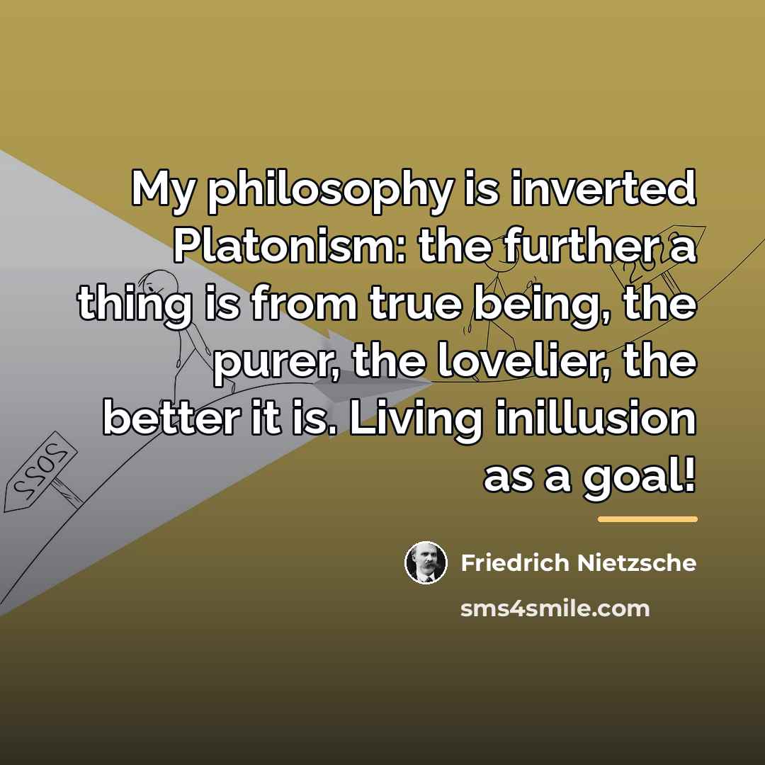 “My philosophy is inverted Platonism: the further a thing is…” quote by Friedrich Nietzsche