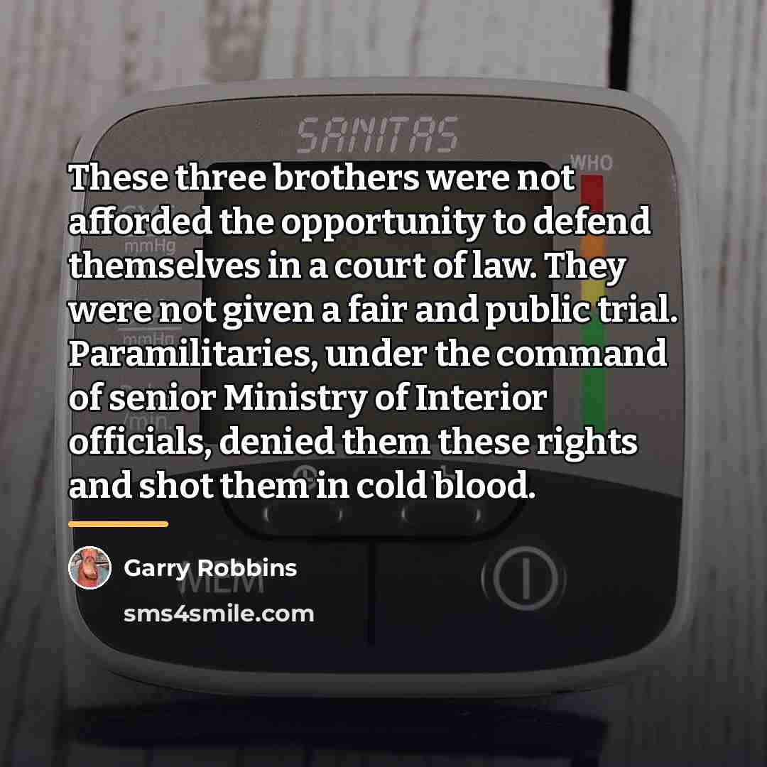 “These three brothers were not afforded the opportunity to defend…” quote by Garry Robbins