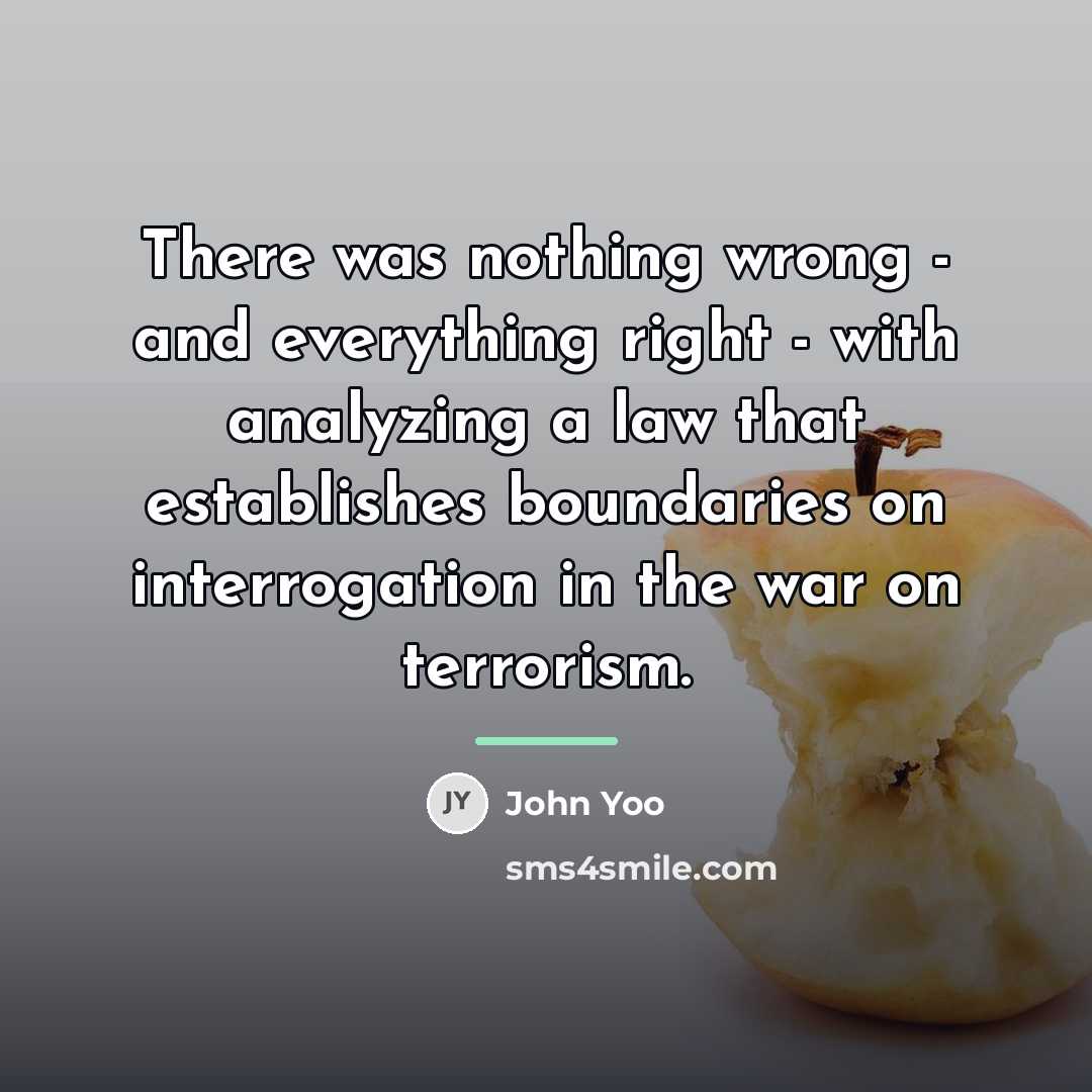 “There was nothing wrong - and everything right - with…” quote by John Yoo