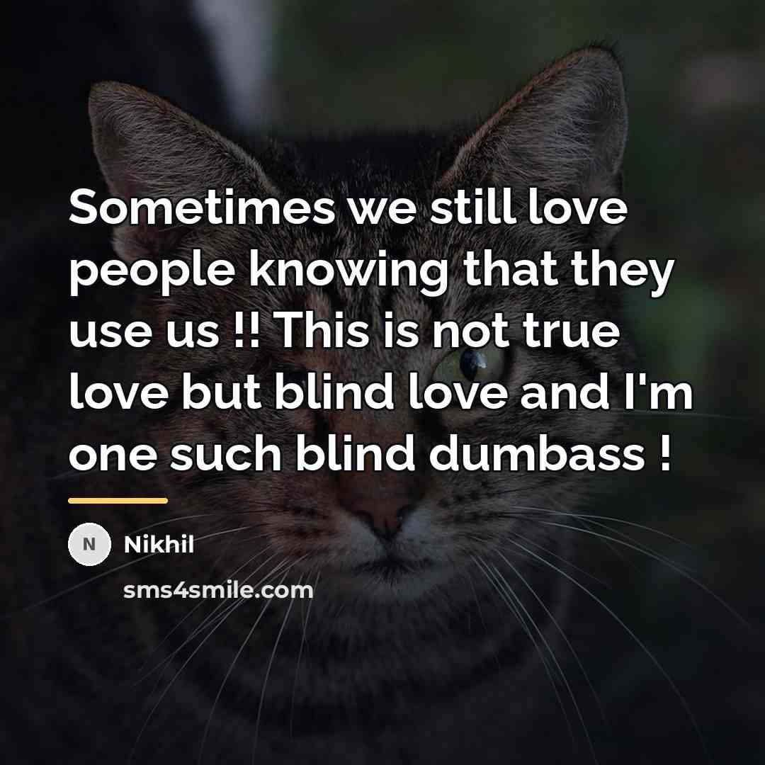 “Sometimes we still love people knowing that they use us…” quote by Nikhil