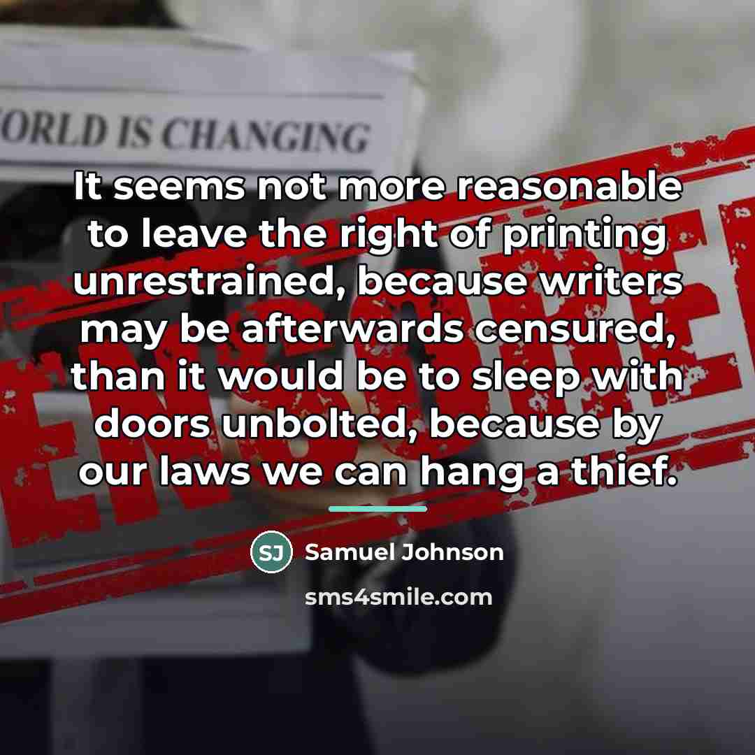 “It seems not more reasonable to leave the right of…” quote by Samuel Johnson