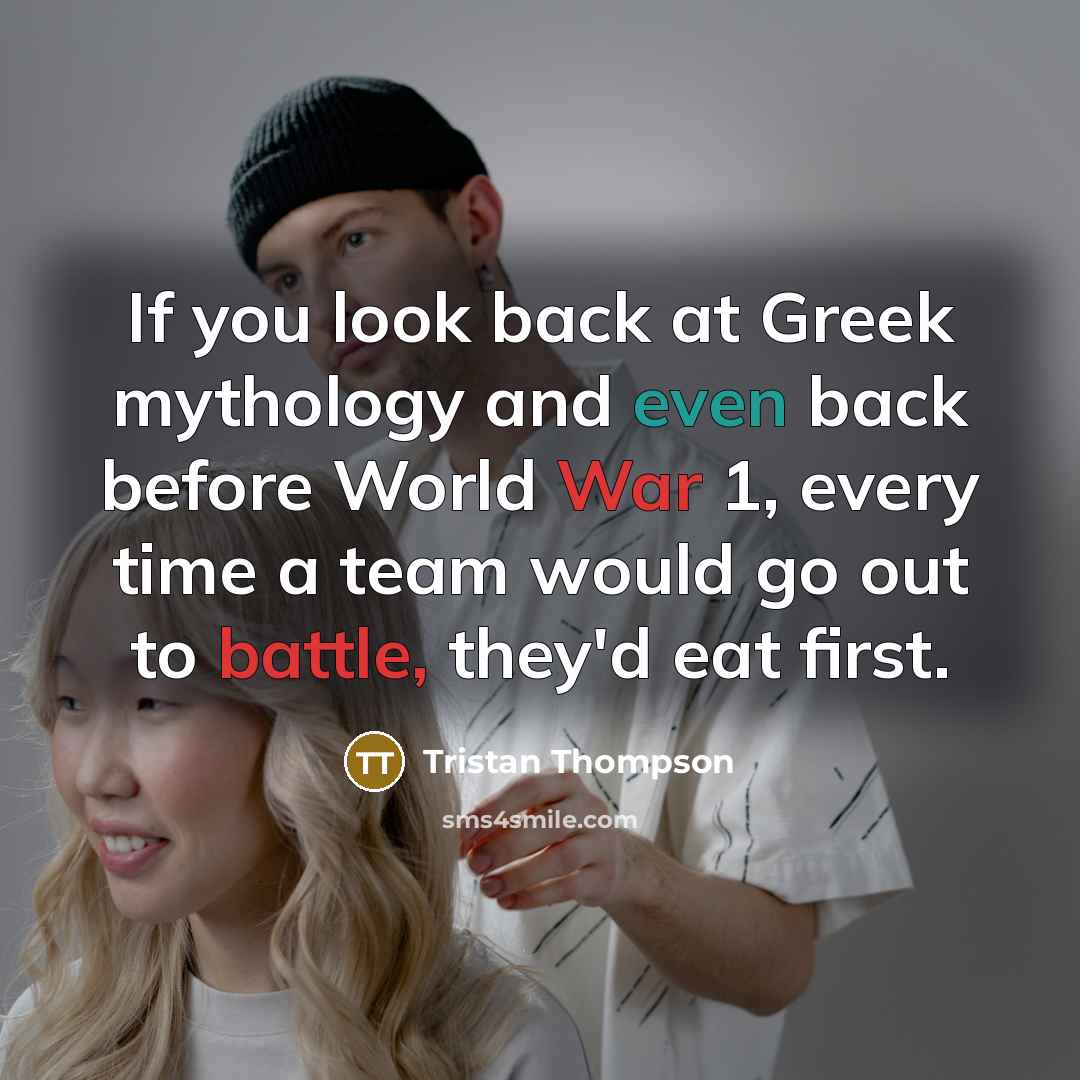 “If you look back at Greek mythology and even back…” quote by Tristan Thompson