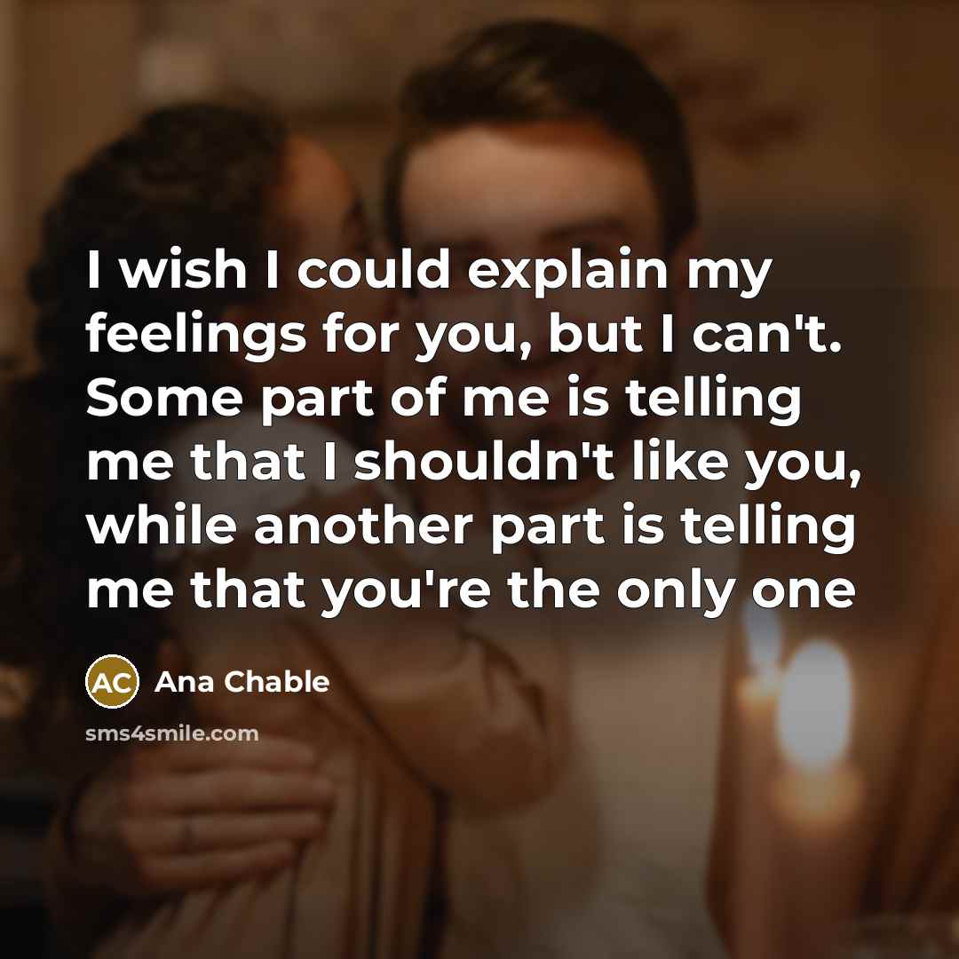 “I wish I could explain my feelings for you, but…” quote by Ana Chable