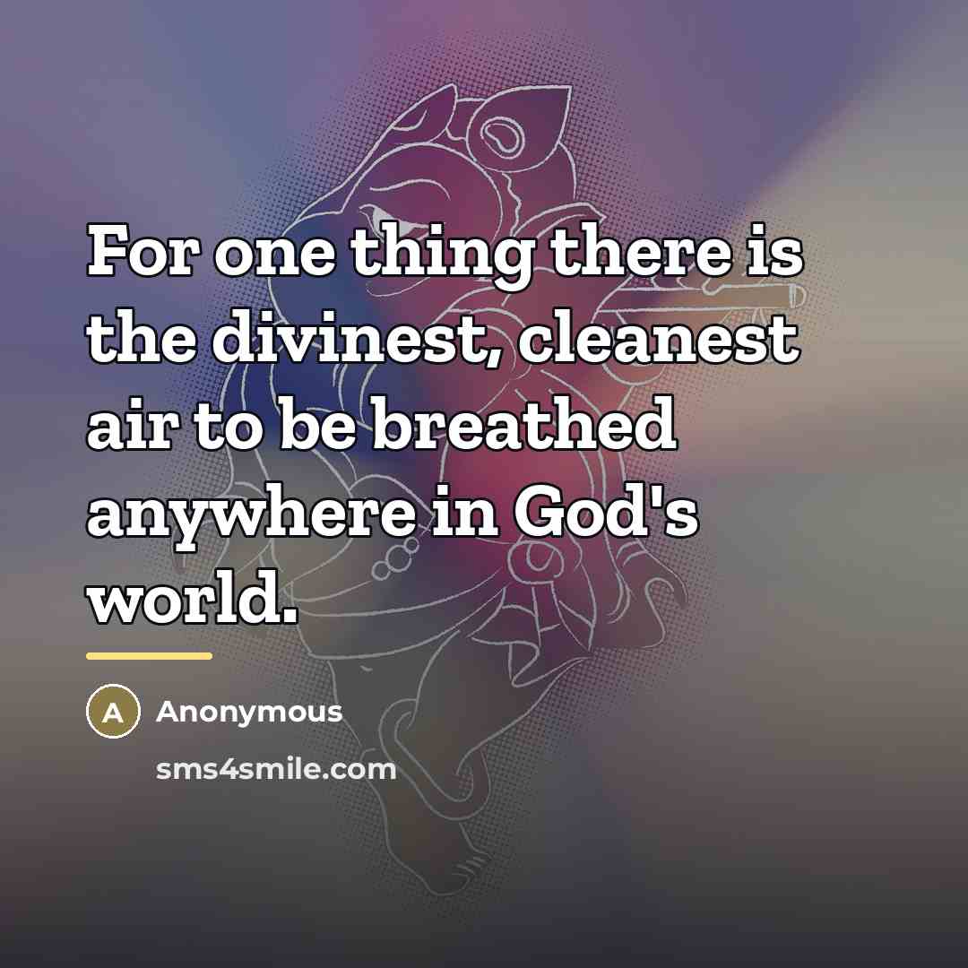 “For one thing there is the divinest, cleanest air to…” quote by Anonymous