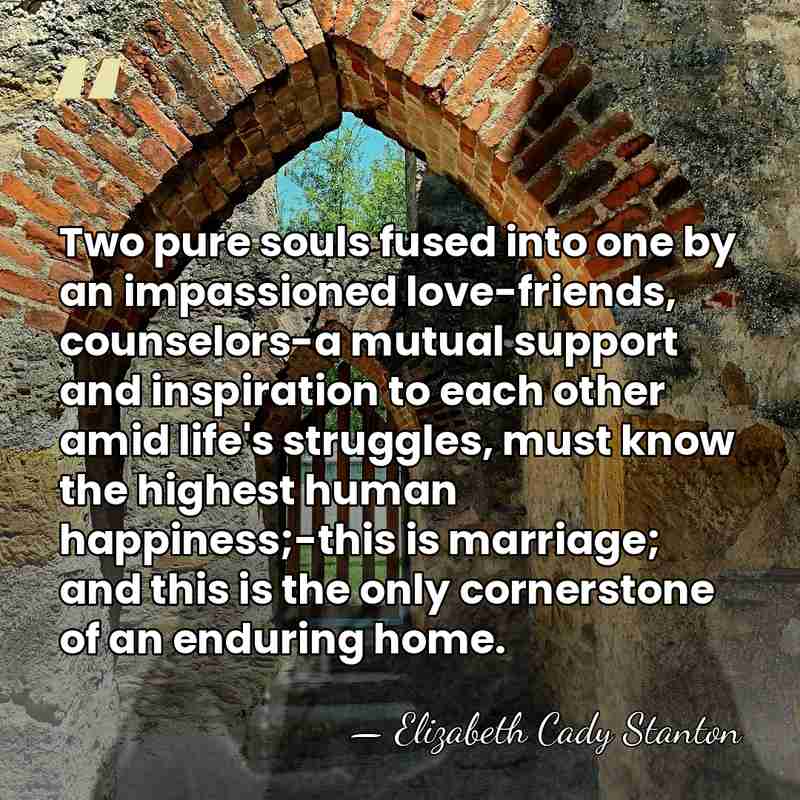 Two pure souls fused into one by an impassioned love-friends, counselors-a mutual&hellip; - Elizabeth Cady Stanton