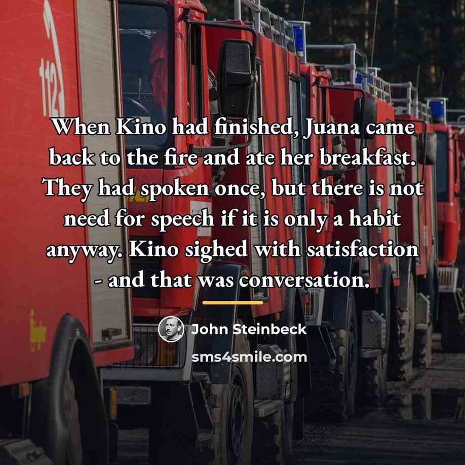 “When Kino had finished, Juana came back to the fire…” quote by John Steinbeck