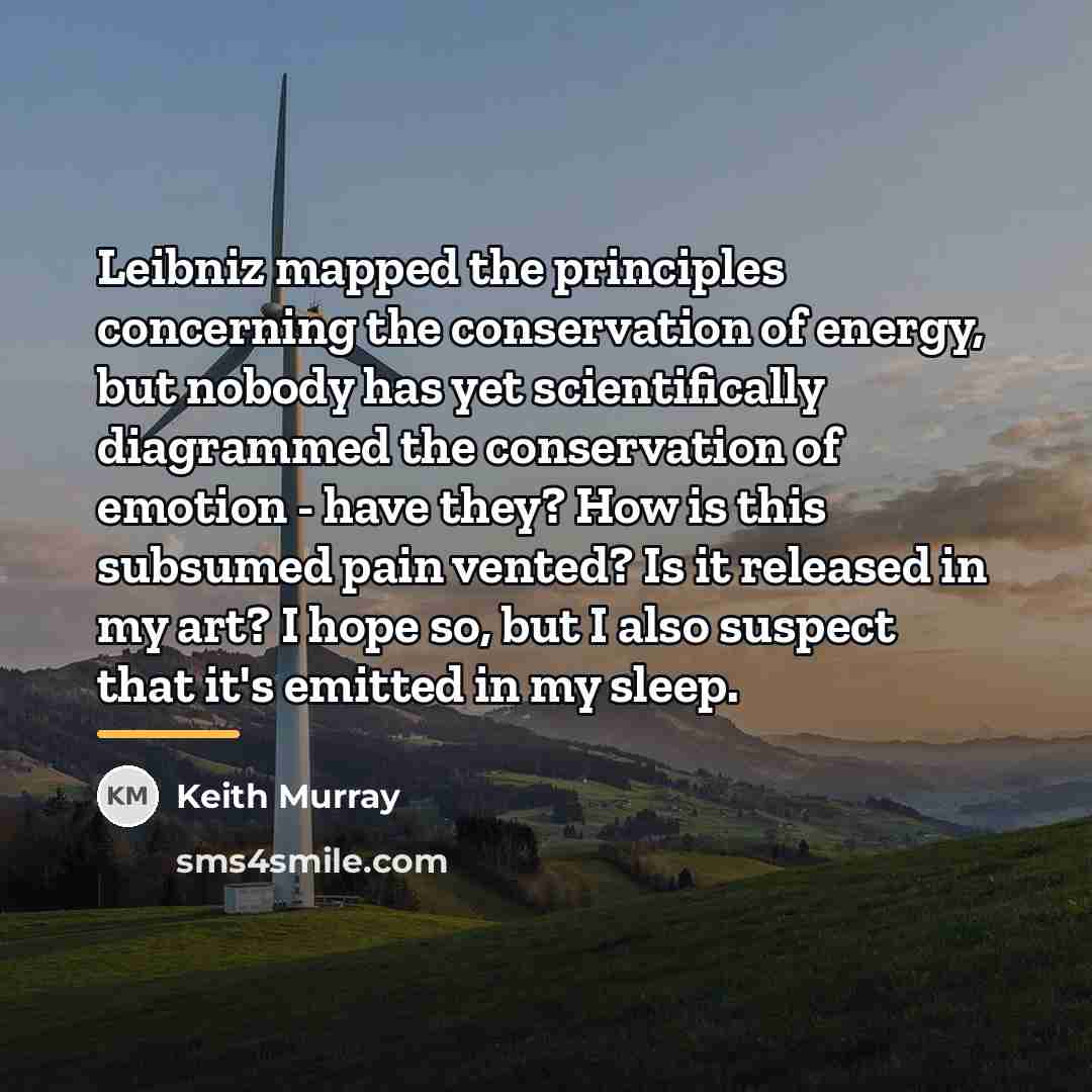 “Leibniz mapped the principles concerning the conservation of energy, but…” quote by Keith Murray