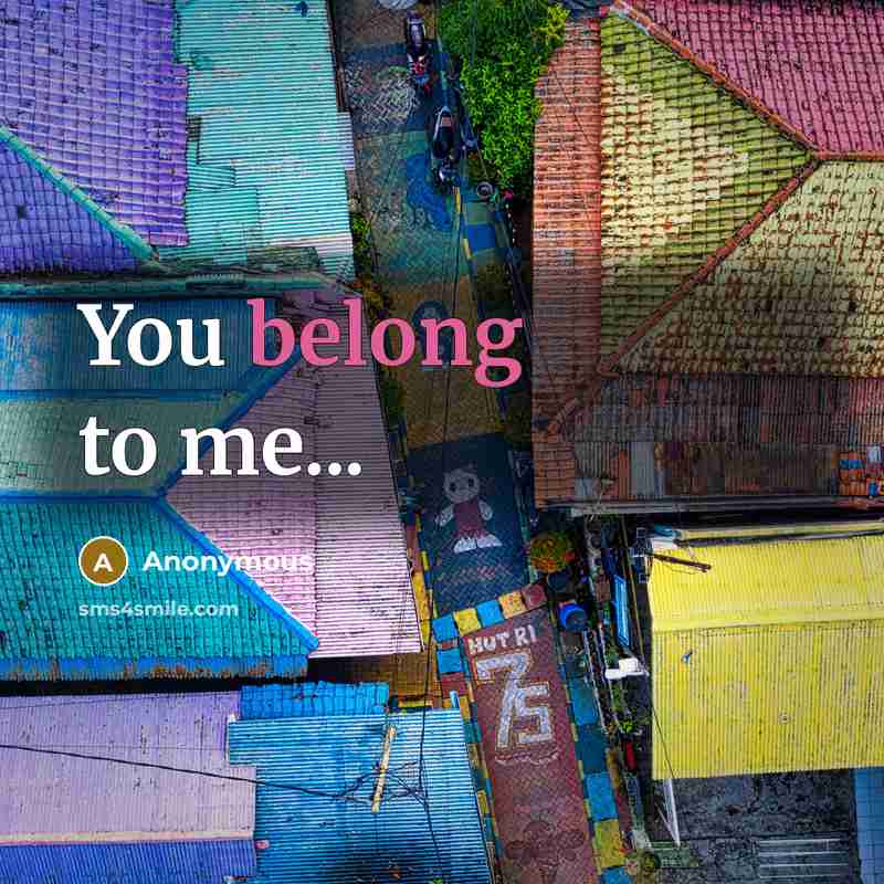 “You belong to me...” quote by Anonymous