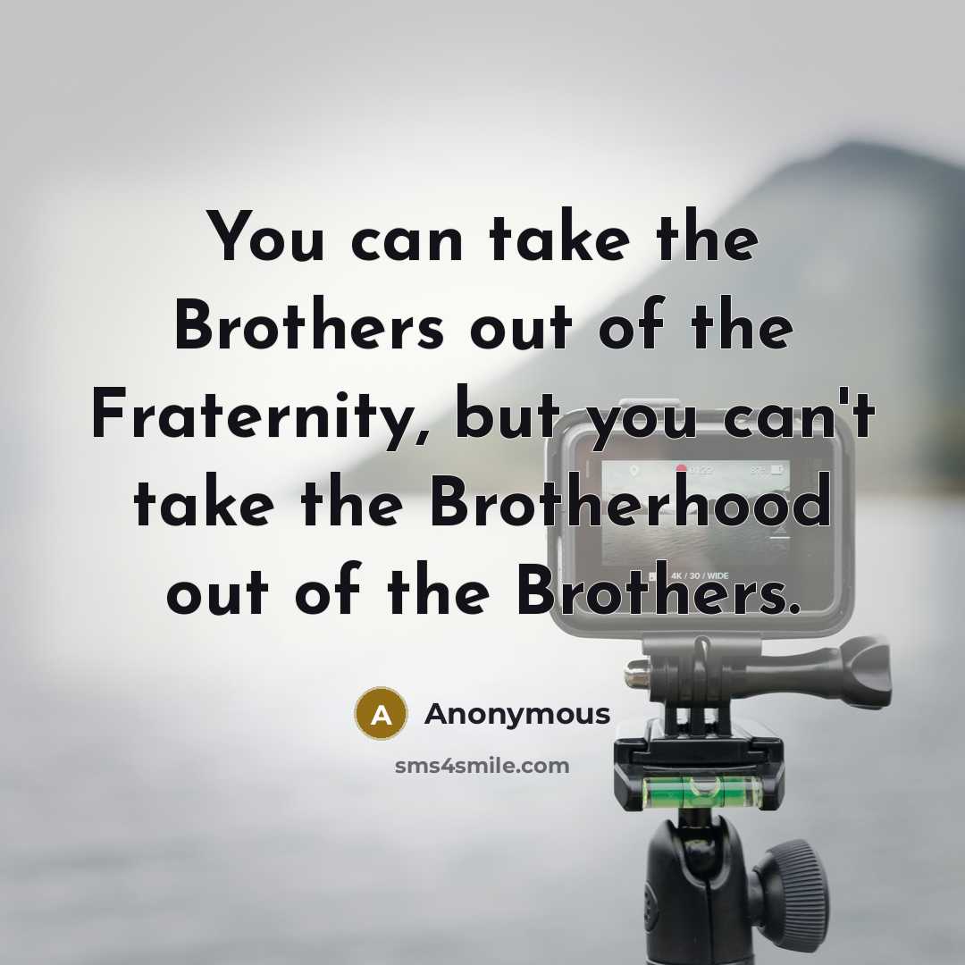 “You can take the Brothers out of the Fraternity, but…” quote by Anonymous
