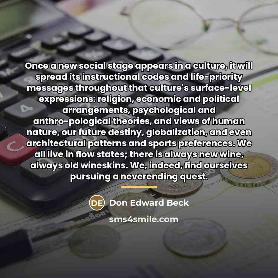 “Once a new social stage appears in a culture, it…” quote by Don Edward Beck