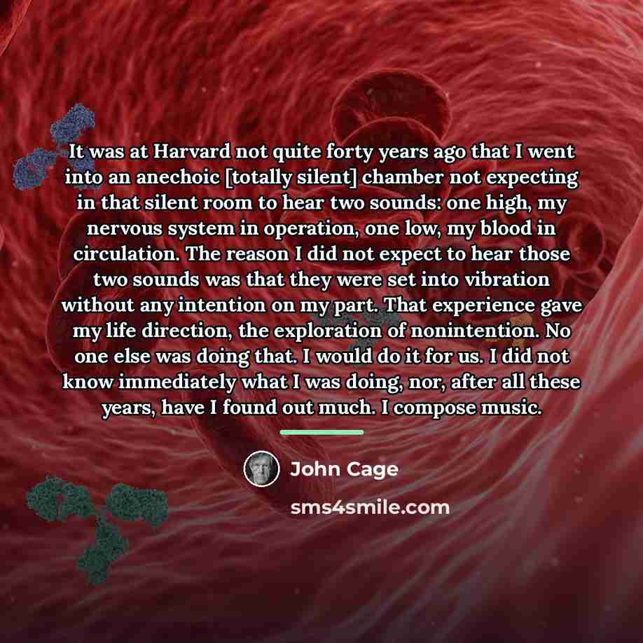 “It was at Harvard not quite forty years ago that…” quote by John Cage