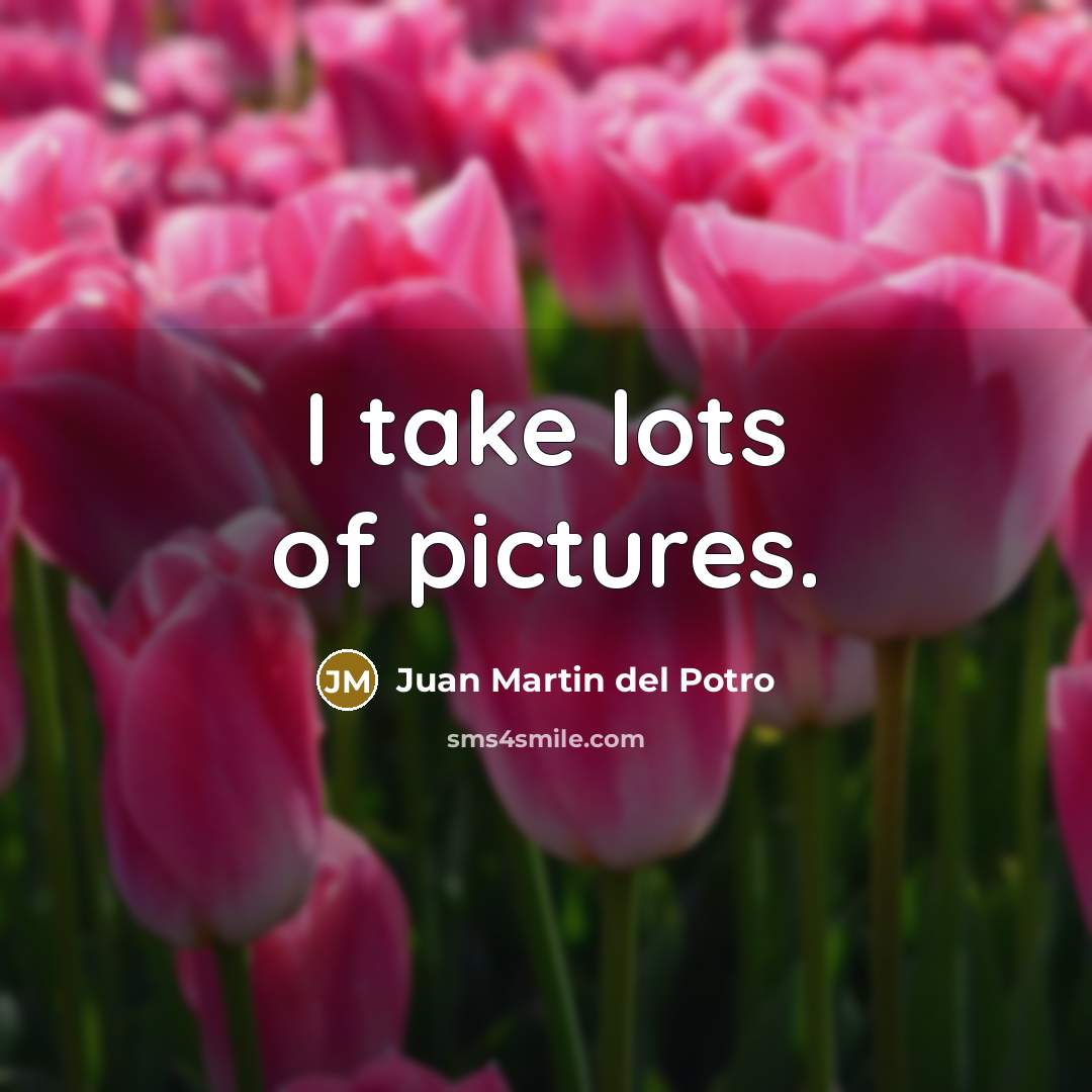 “I take lots of pictures.…” quote by Juan Martin del Potro