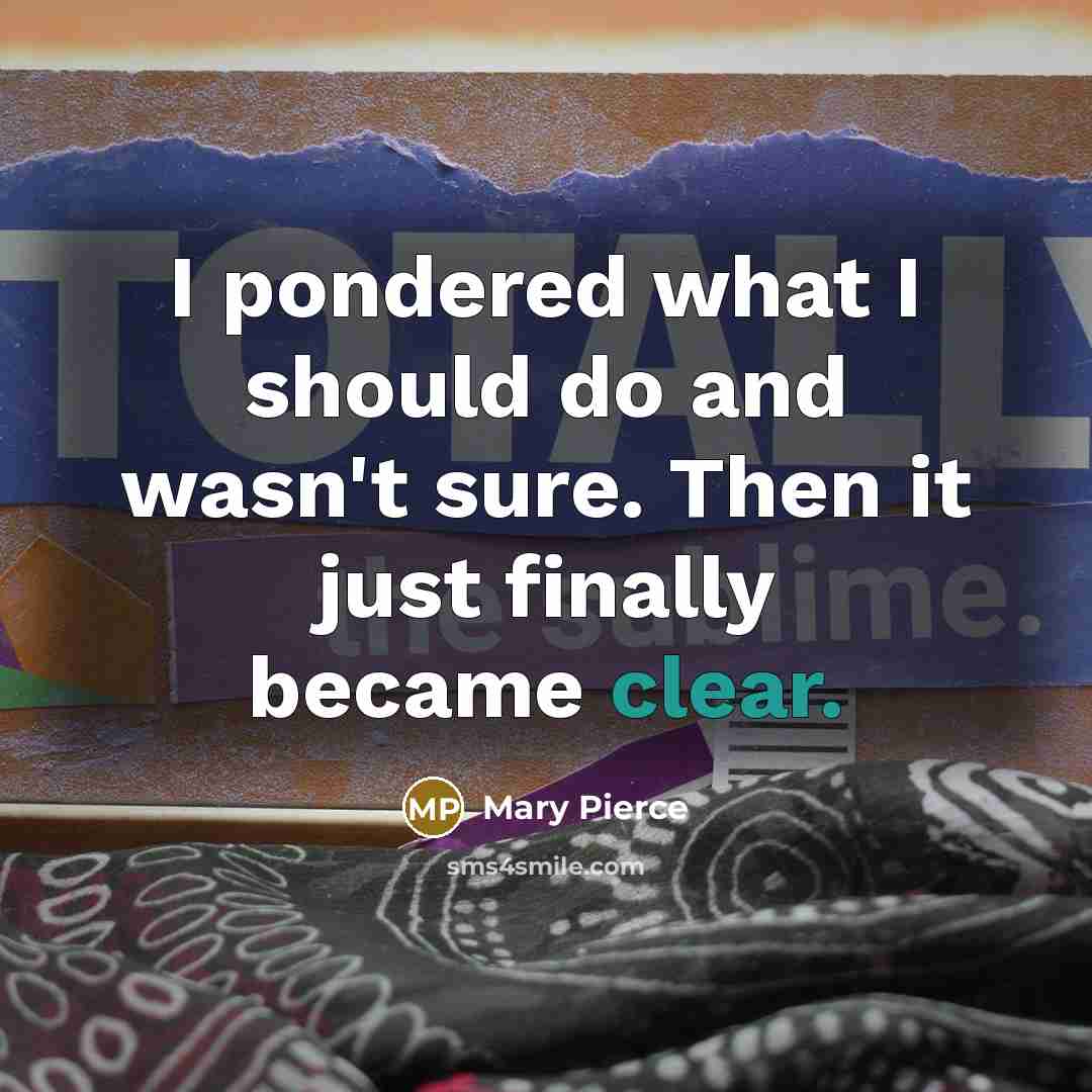 “I pondered what I should do and wasn't sure. Then…” quote by Mary Pierce